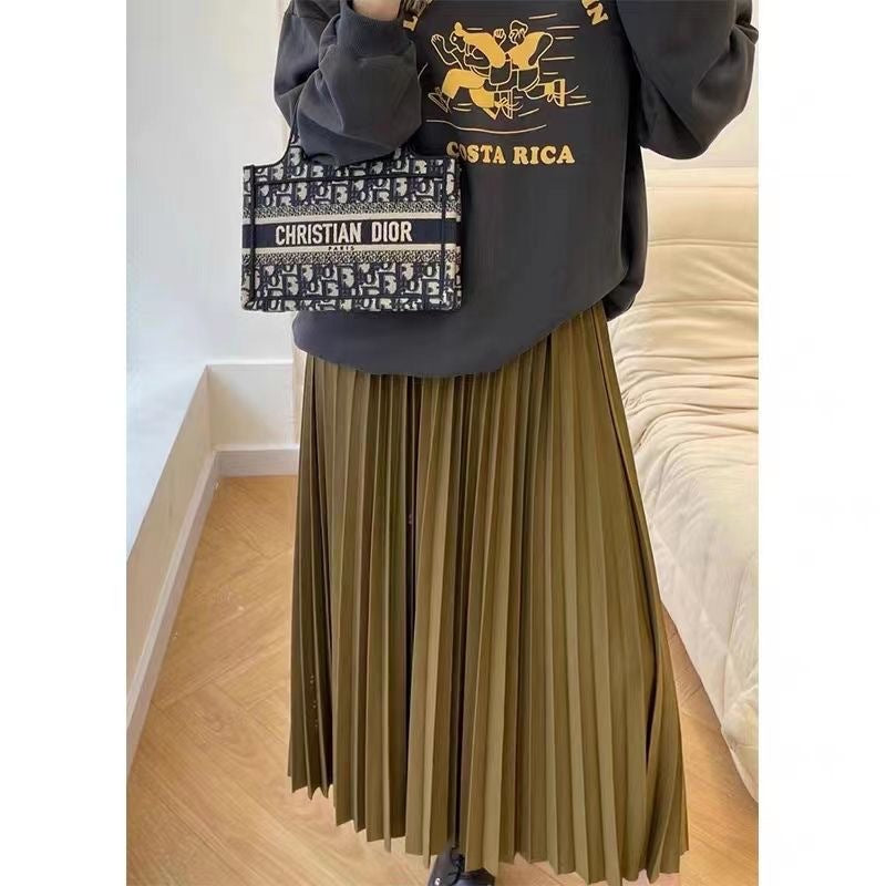 High Waist Drooping Pleated Skirt Autumn Slimming Skirt